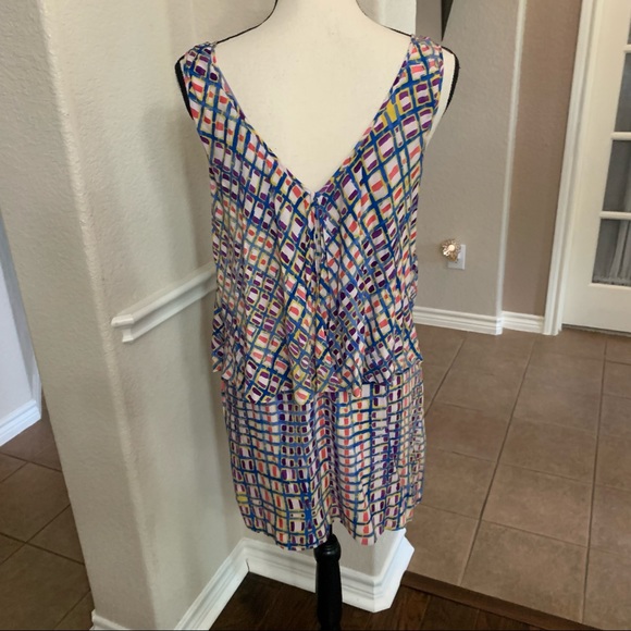 Plenty by Tracy Reese pink & blue geometric print mini sleeveless dress Size S - Picture 3 of 14